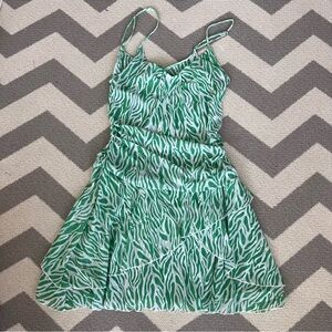 Diane von Furstenberg x Target Green and White Patterned Mini Dress